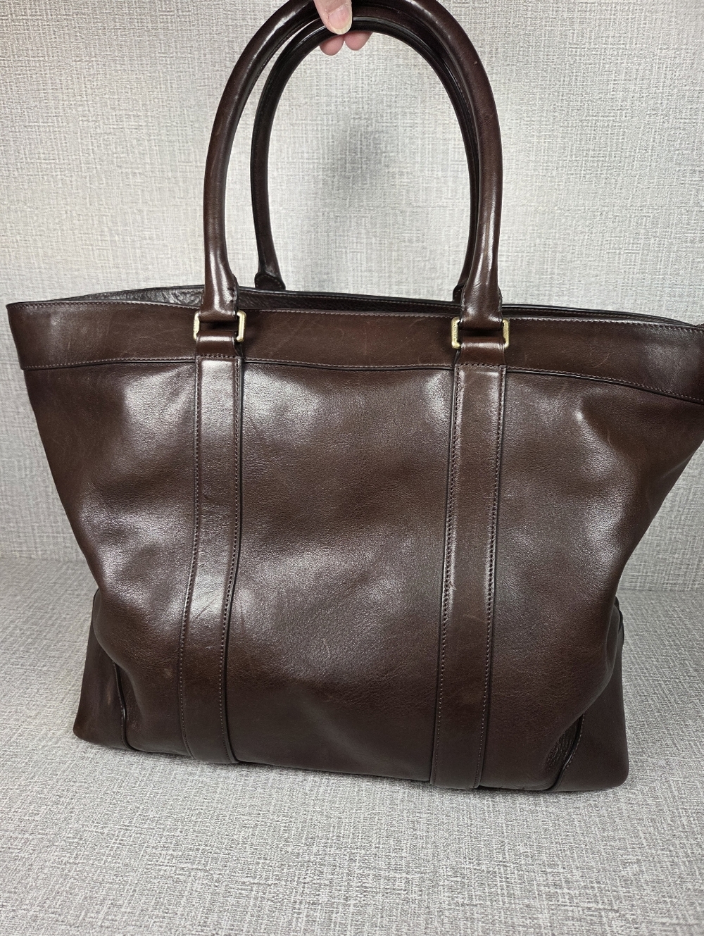 COACH Bleecker Weekend XL Leather Tote Bag Dark Brown RARE COLOR  Style# 70487 - Picture 4 of 14